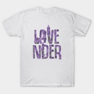 decorative typography of lavender flowers T-Shirt